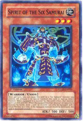 YuGiOh GX Trading Card Game Gladiator's Assault Common Spirit of the Six Samurai GLAS-EN033