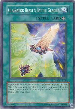 YuGiOh GX Trading Card Game Gladiator's Assault Common Gladiator Beast's Battle Gladius GLAS-EN056