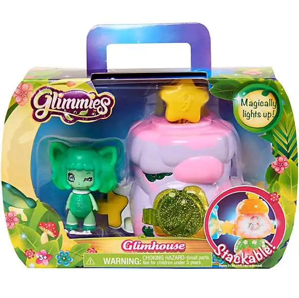 Glimmies Llight-Up Function Glimmies Small Green Glimhouse and Purple Glimmie 