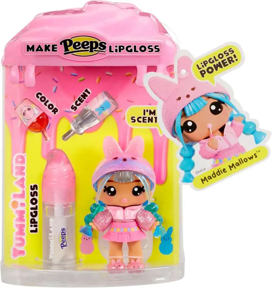 Yummiland Make Lipgloss Easter Peeps MADDIE Mallows Doll [Pink, Scented!]