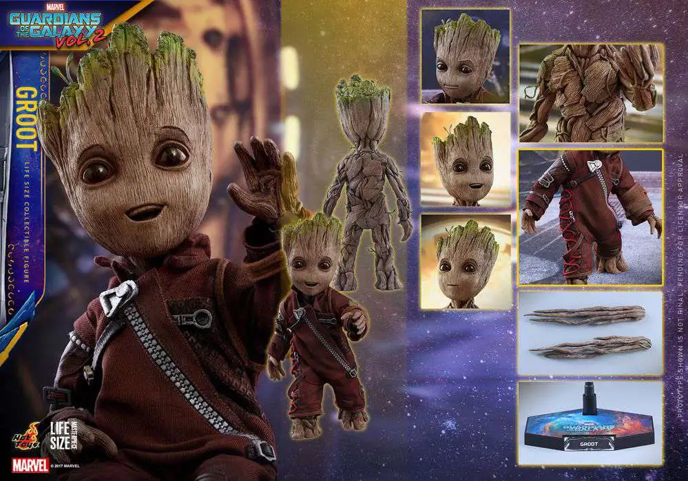 BABY GROOT Life Size 25cm HOT TOYS 1:1 Figure Guardians of the Galaxy /Vol 2/// 