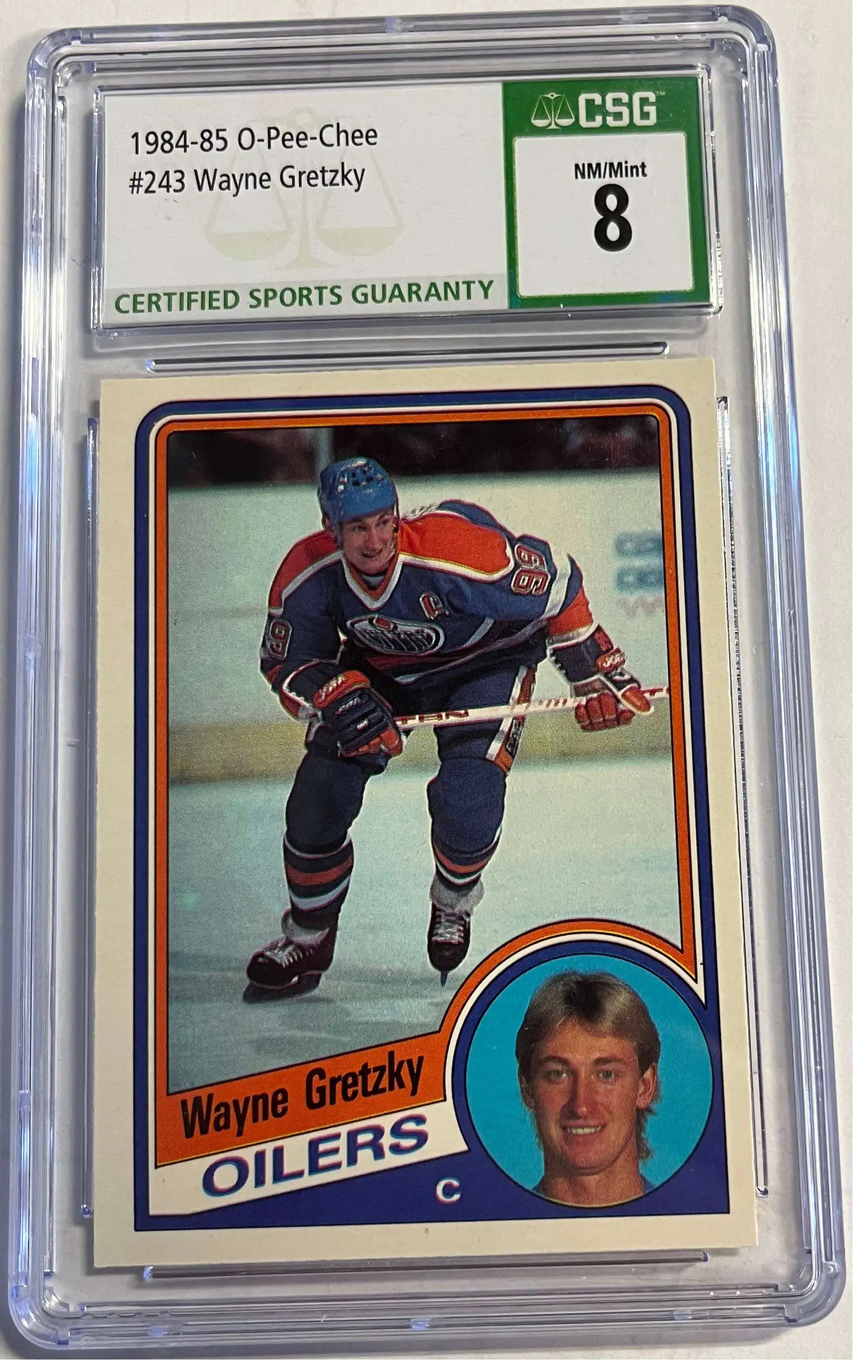 NHL 1984 Series One Wayne Gretzky Base Graded Card 243 CSG 8 O-Pee-Chee ...