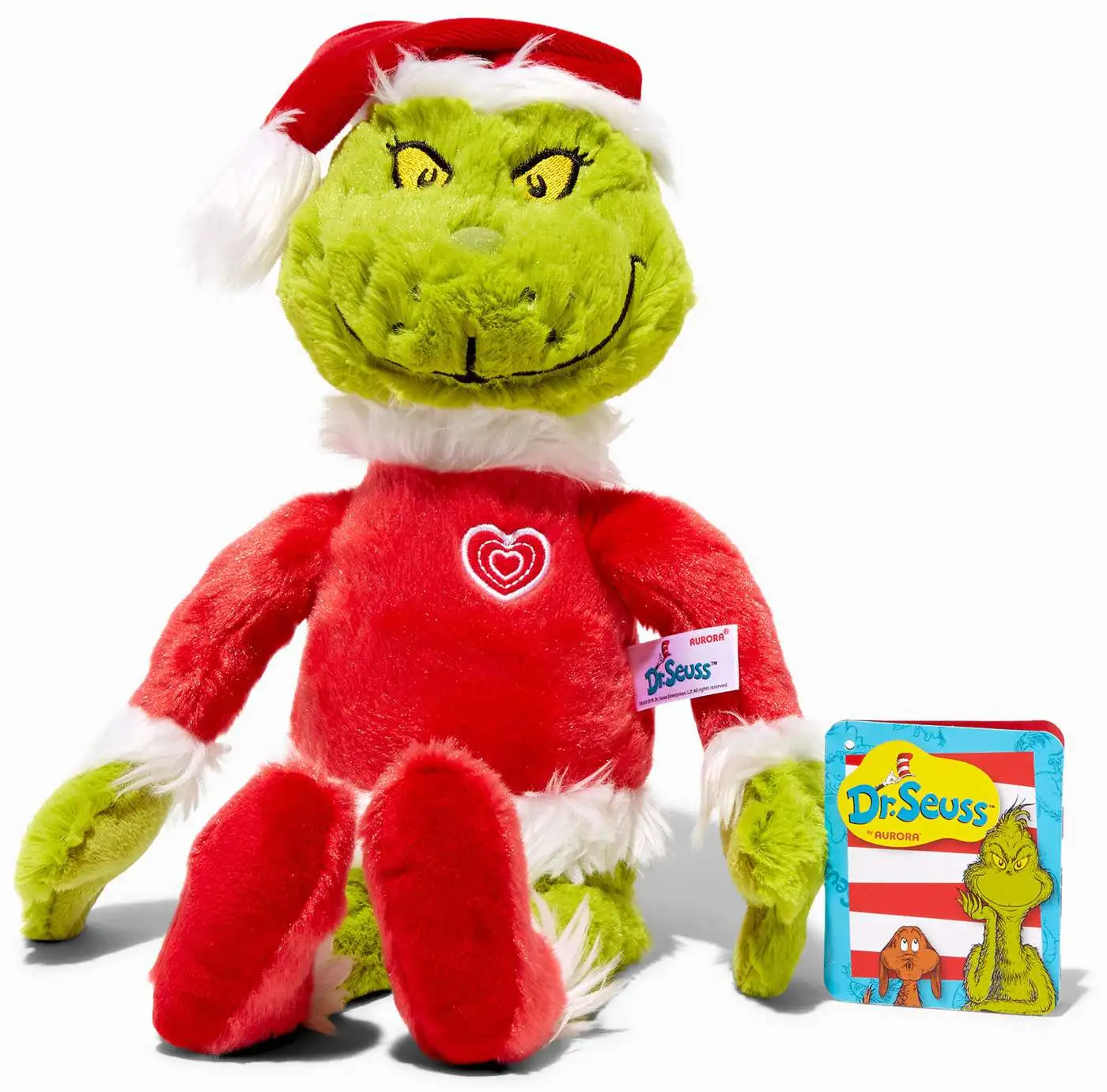 Dr. Seuss The Grinch 16-Inch Plush with Sound [Santa with Heart]