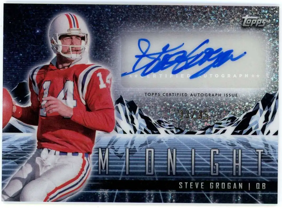 NFL 2024 Topps Midnight Horizon Signatures 33/35 Steve Grogan HZS-SG [Auto]