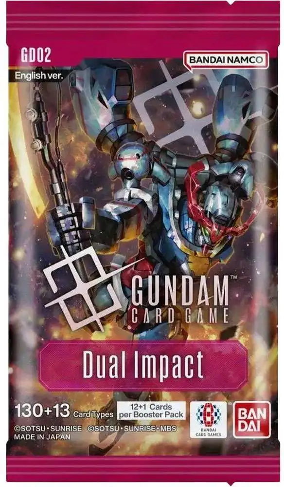 Gundam Trading Card Game Dual Impact Booster Pack GD-02 13 Cards