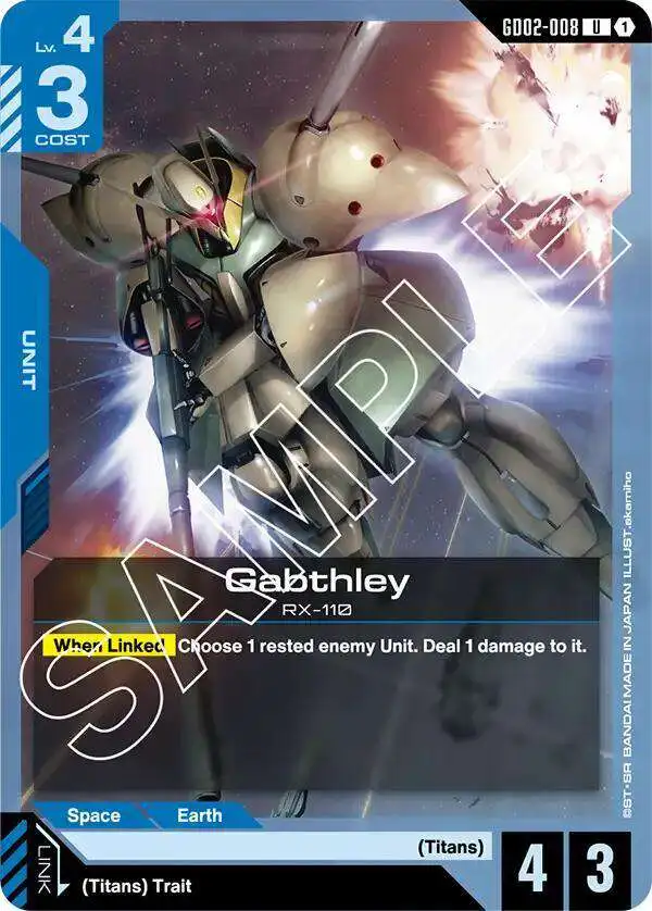 Gundam Trading Card Game Dual Impact Uncommon Gabthley GD02-008