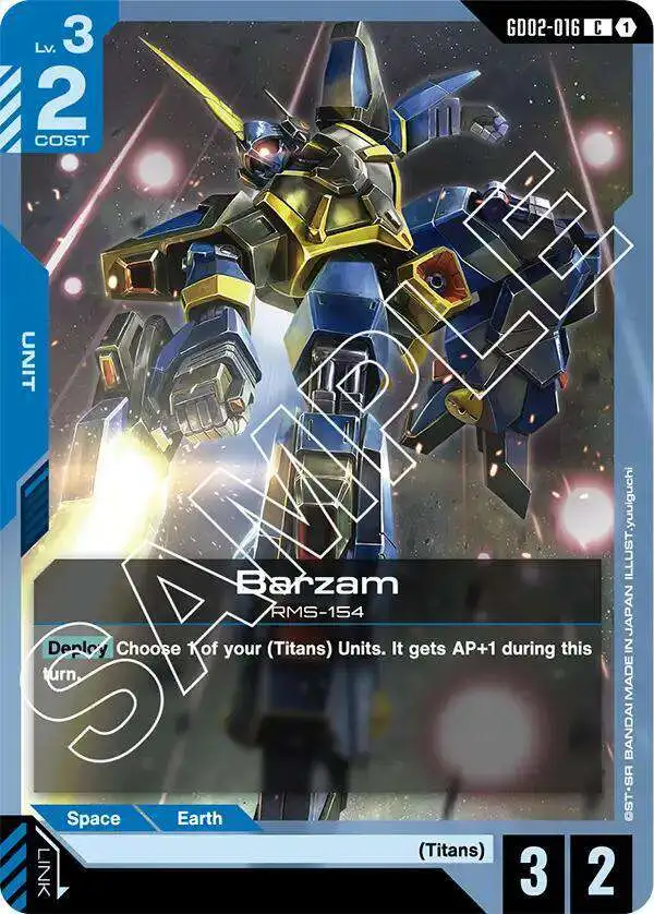 Gundam Trading Card Game Dual Impact Single Card Common Barzam