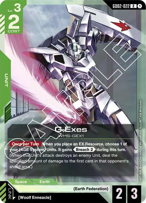 Gundam Trading Card Game Dual Impact Rare G-Exes GD02-022