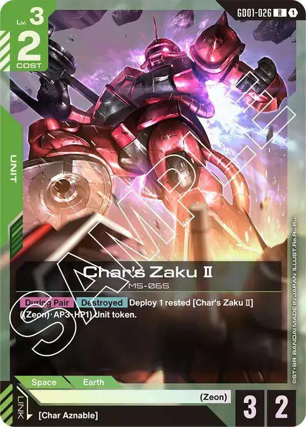 Gundam Trading Card Game Newtype Rising Rare Char's Zaku II GD01-026
