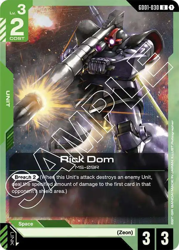 Gundam Trading Card Game Newtype Rising Single Card Uncommon Rick