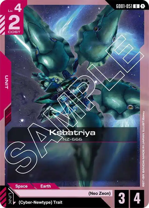 Gundam Trading Card Game Newtype Rising Uncommon Kshatriya GD01-051