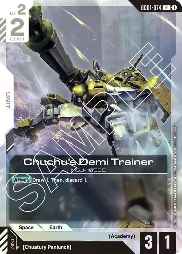 Gundam Trading Card Game Newtype Rising Rare Chuchu's Demi Trainer GD01-074