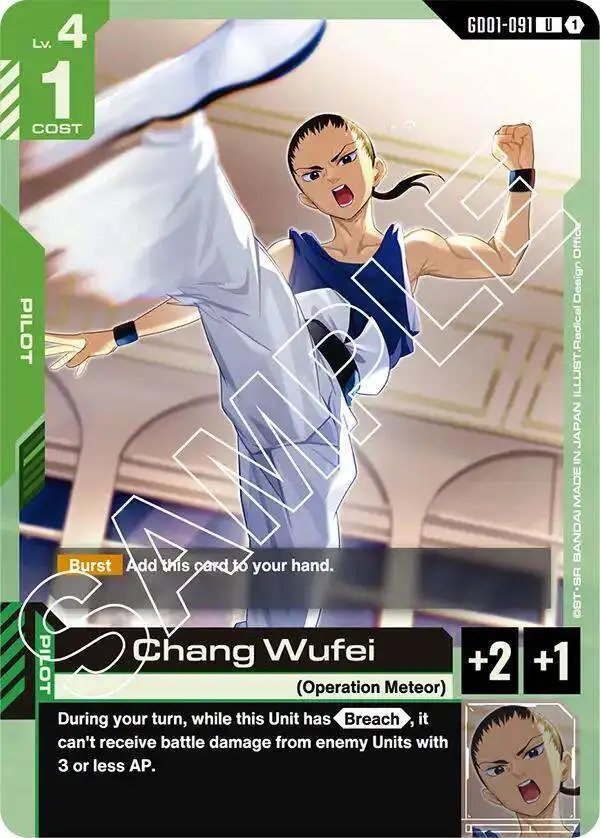 Gundam Trading Card Game Newtype Rising Uncommon Chang Wufei GD01-091