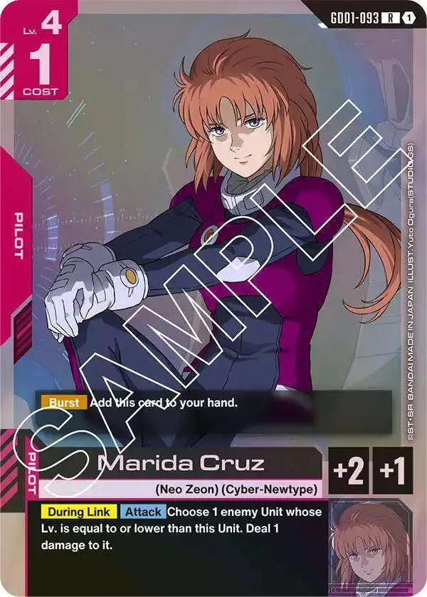 Gundam Trading Card Game Newtype Rising Rare Marida Cruz GD01-093