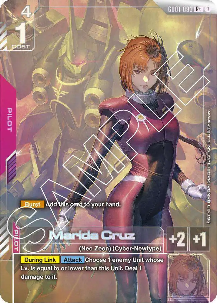 Gundam Trading Card Game Newtype Rising Rare+ Marida Cruz GD01-093