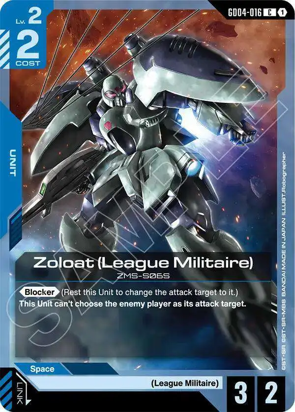 Gundam Trading Card Game Phantom Aria Single Card Common Zoloat