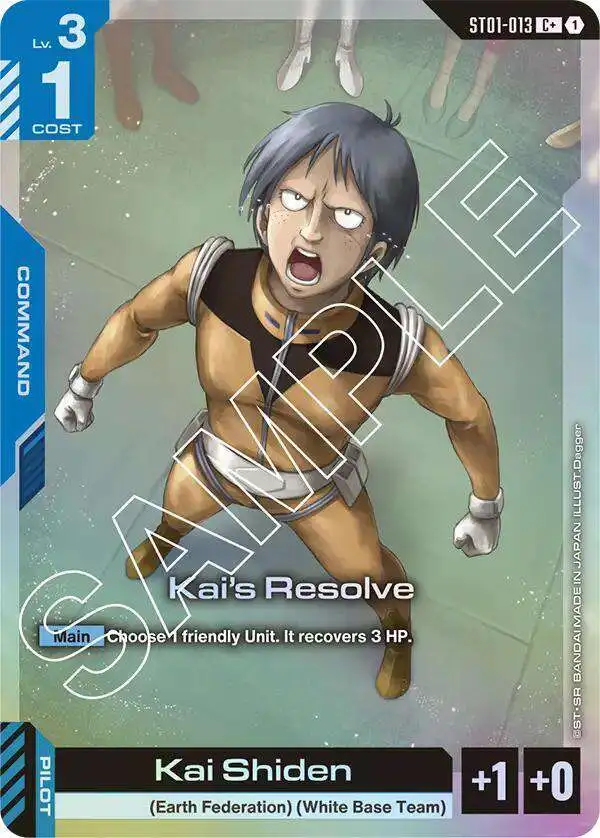 Gundam Trading Card Game Starter Deck 01: Heroic Beginnings Common+ Kai's Resolve ST01-013