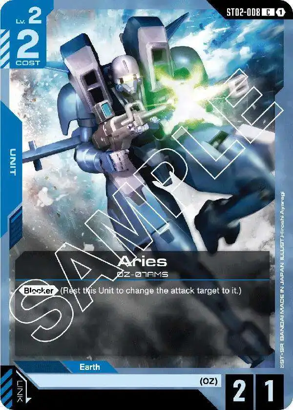 Gundam Trading Card Game Starter Deck 02: Wings of Advance Common Aries ST02-008