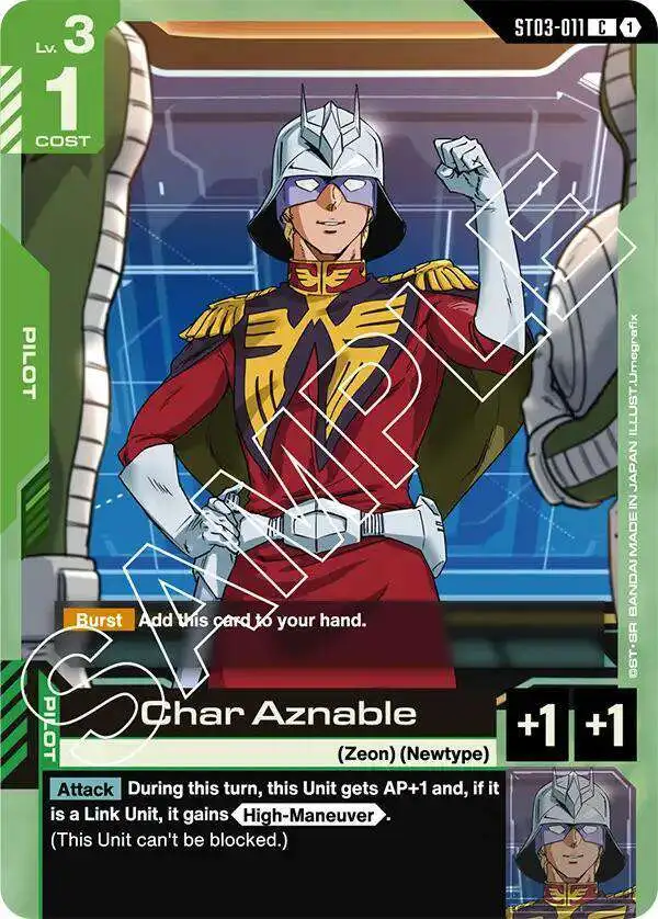 Gundam Trading Card Game Starter Deck 03: Zeon's Rush Common Char Aznable ST03-011