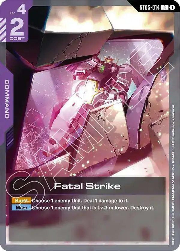 Gundam Trading Card Game Starter Deck 07 Celestial Drive Single Card Common  Fatal Strike ST05-014 - ToyWiz