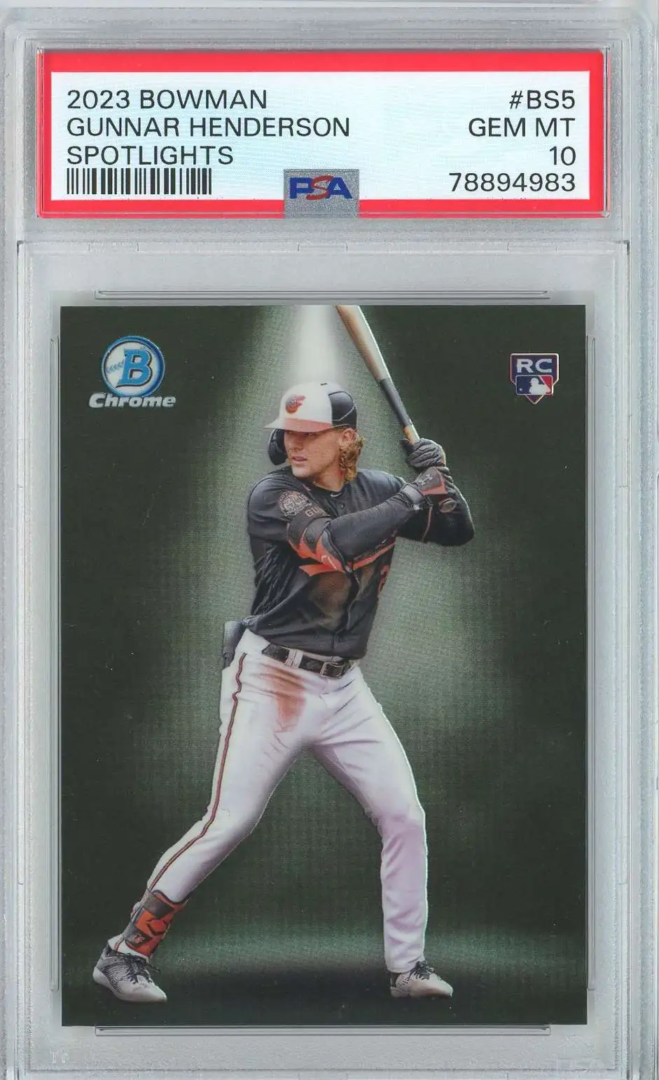 MLB 2023 Bowman Single Card Rookie Gunnar Henderson BS5 Spotlights PSA ...