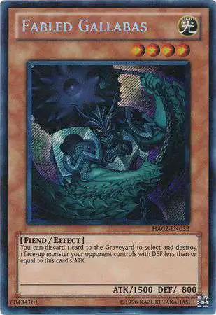 YuGiOh YuGiOh 5D's Hidden Arsenal 2 Secret Rare Fabled Gallabas HA02-EN033