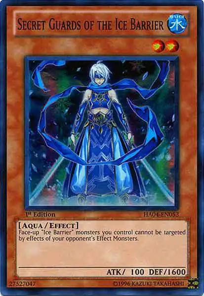 YuGiOh Hidden Arsenal 4: Trishula's Triumph Super Rare Secret Guards of the Ice Barrier HA04-EN053