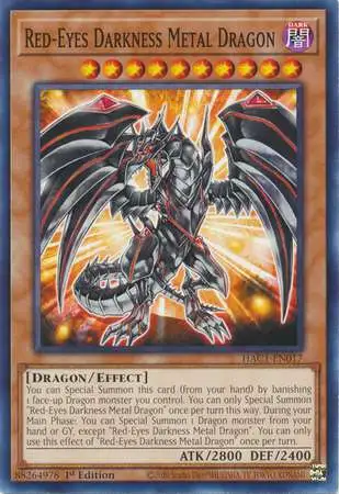 YuGiOh Common Red-Eyes Darkness Metal Dragon HAC1-EN017