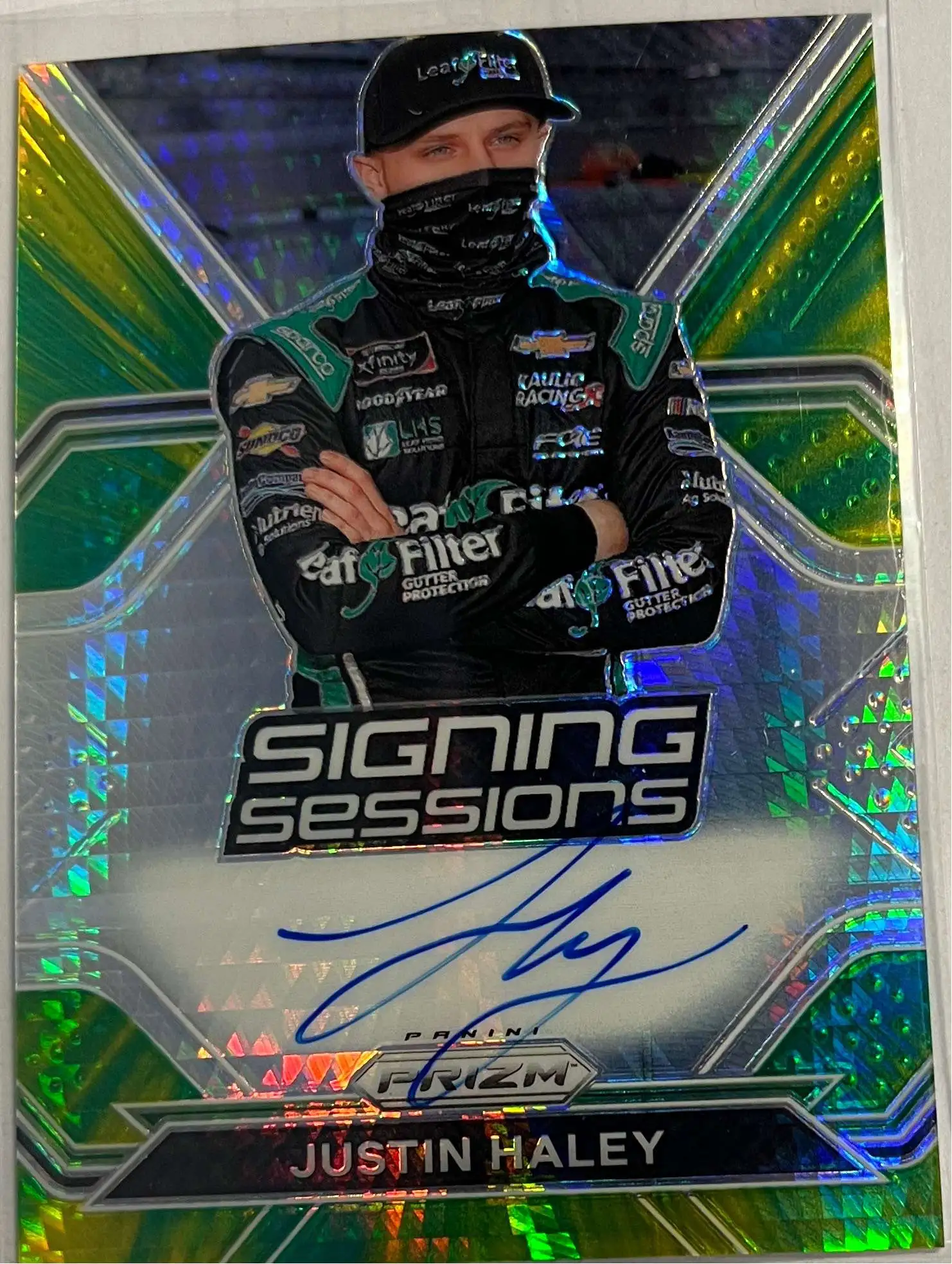 NASCAR 2021 Prizm Racing Justin Haley 1/25 Autographed Single Card S-JH [Green Hyper]