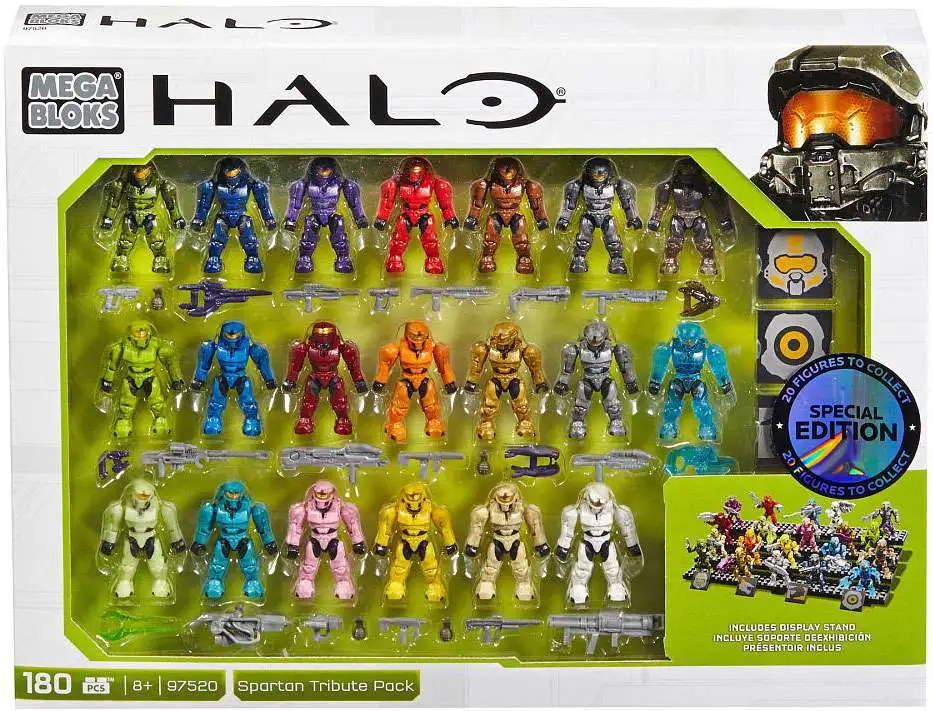 Mega Bloks Halo Spartan Tribute Pack Édition Spéciale 20 Mini Figures Set Nouveau 