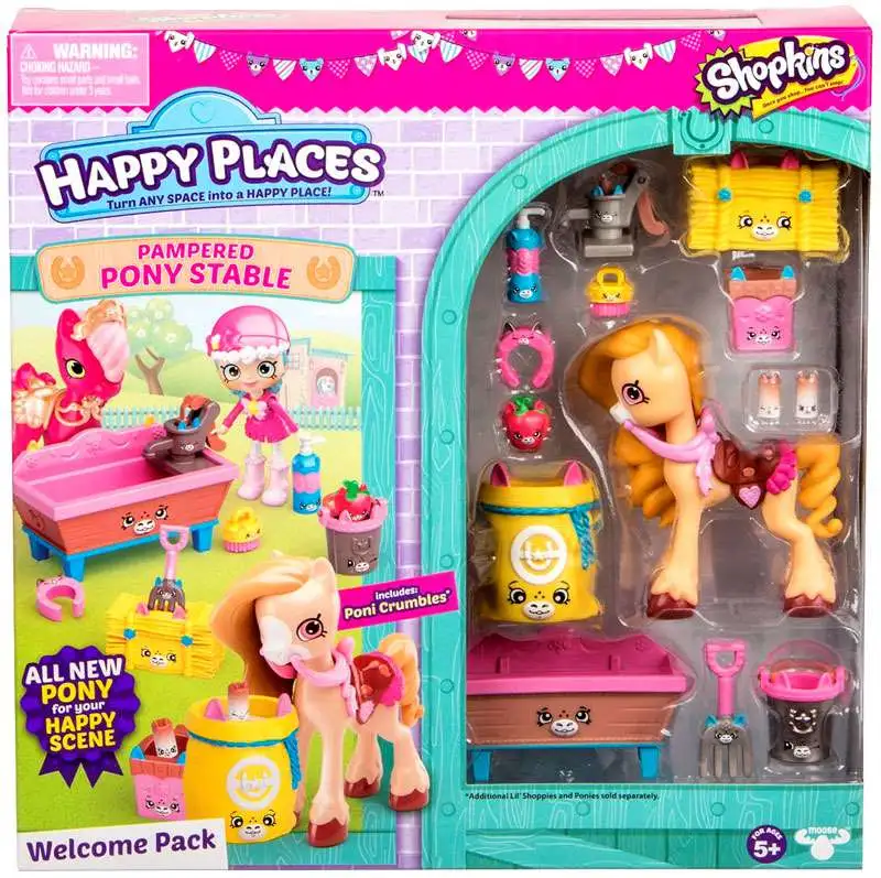 Shopkins Happy Places Season 4 Pampered Pony Stable Welcome Pack Moose Toys ToyWiz