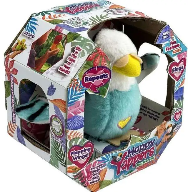 Happy Yappers Series 2 Parakeet Figure [White / Blue, with Slap Bracelet]
