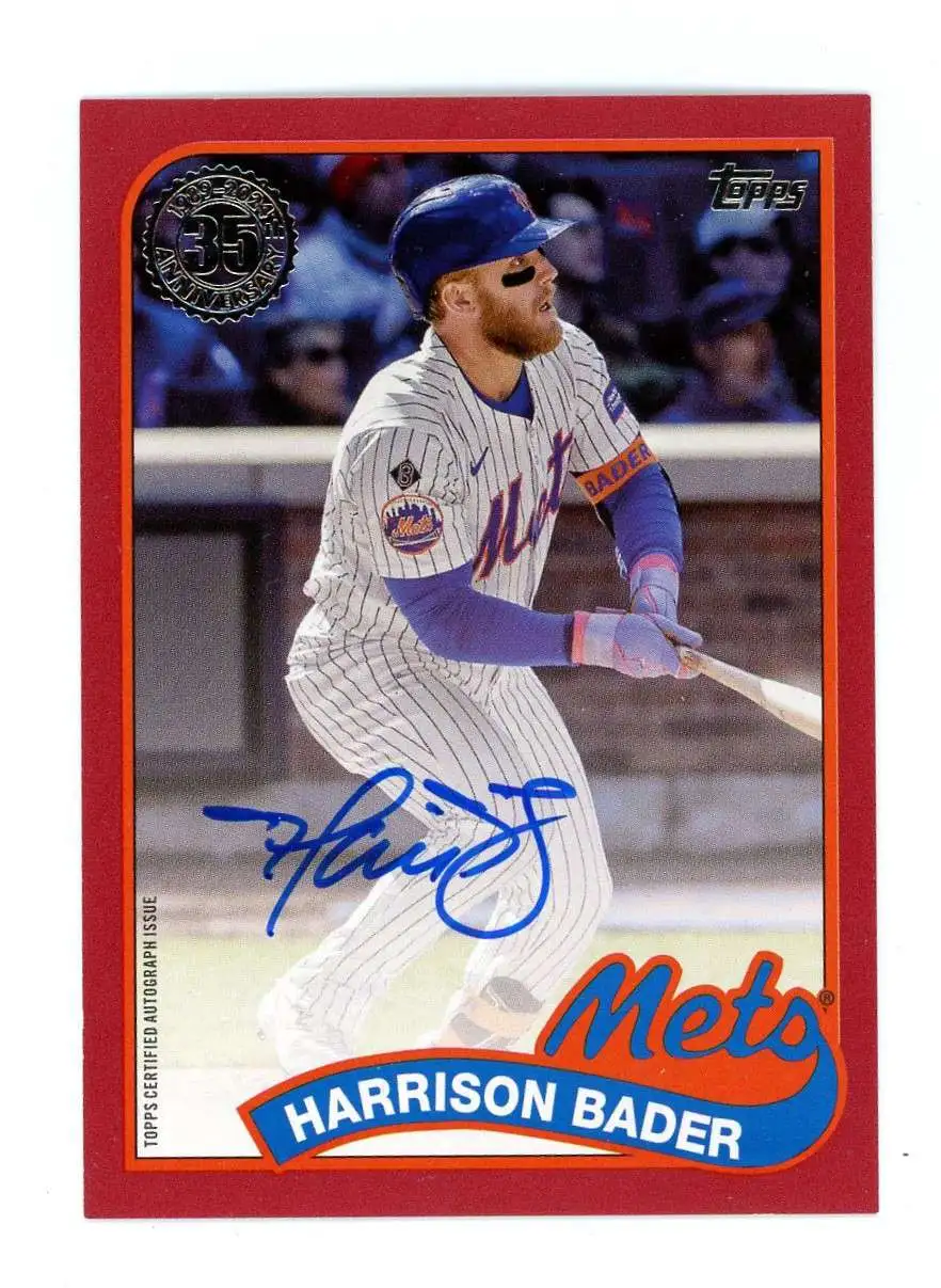 MLB 2024 Topps Update Baseball 07/25 Red 1989 35th Anniversary Harrison Bader #89AU-HB [Auto]