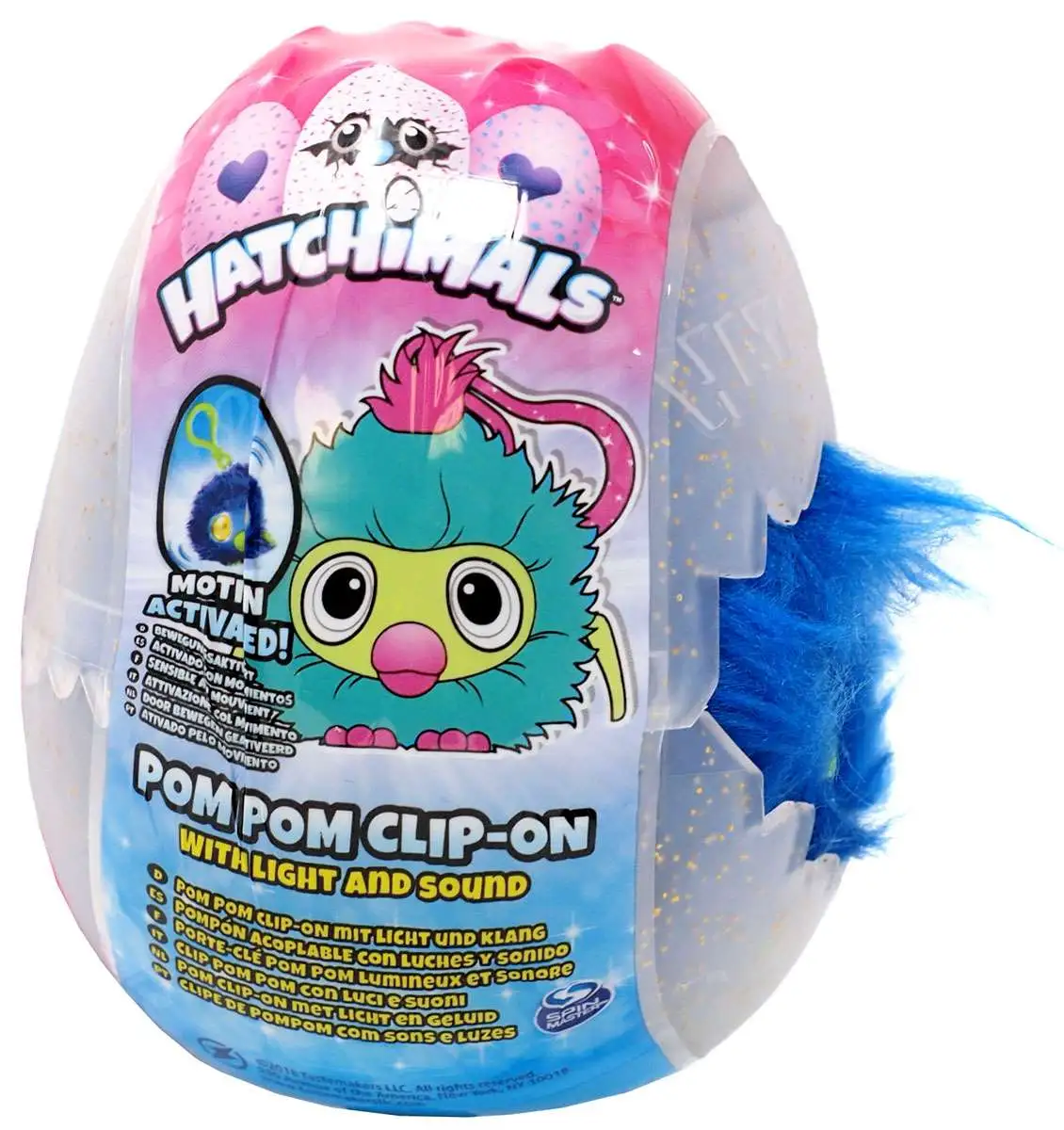 Hatchimals Pom Pom Clip-On Draggle Clip-On Blue Green Spin Master - ToyWiz