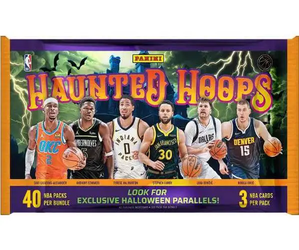 NBA Panini 2023-24 Haunted Hoops Basketball Trading Card Booster Bundle [40 Packs, 3 Cards Per Pack, Great For Halloween Trick or Treaters!]