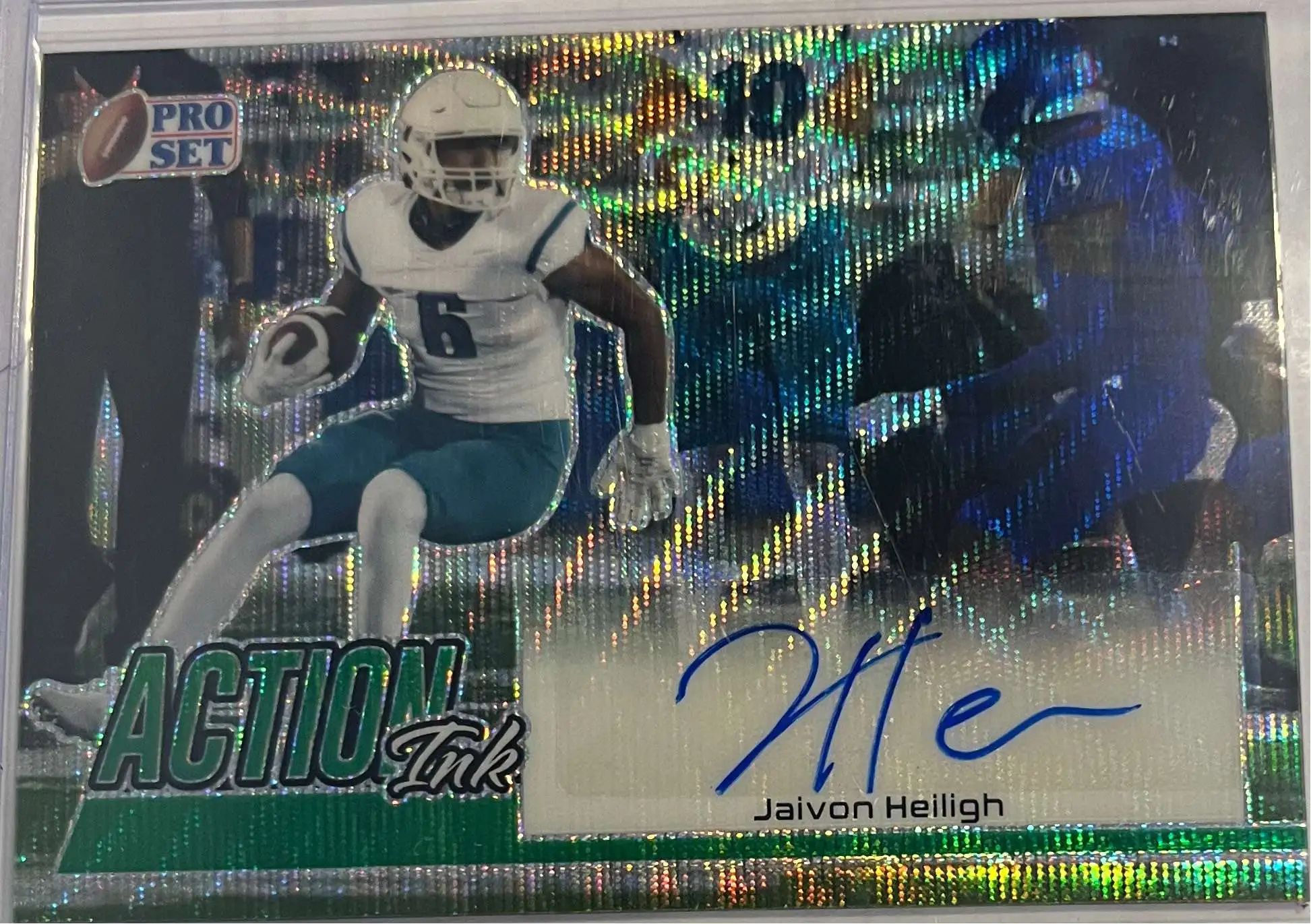 NFL 2022 Leaf Football Jaivon Heiligh Green 910 Autographed Sports Card  AI-JH1 Rookie Autograph - ToyWiz