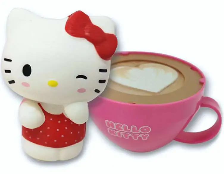Hello Kitty Slo Rise Squishy Figure Cappuccino Mystery Pack [1 RANDOM Character (8 Different Possible Styles)]