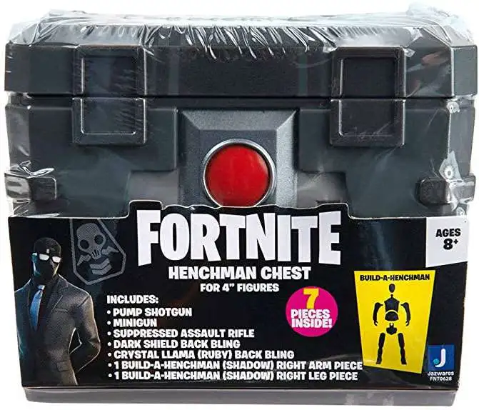 Fortnite Build SHADOW Henchman Figure Pump Shotgun & More Chest [Includes Right Arm & Right Leg Pieces!]