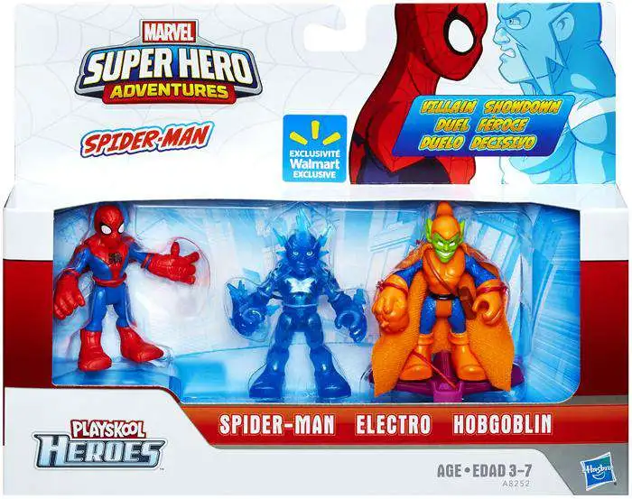 Marvel Playskool Heroes Super Hero Adventures Spider-Man, Electro & Hobgoblin Exclusive Action Figure Set