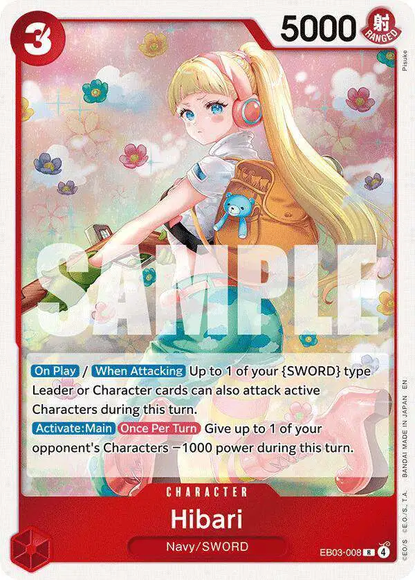 One Piece Trading Card Game Extra Booster: Heroines Edition Rare Hibari EB03-008