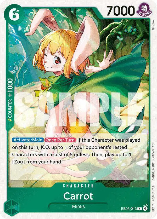 One Piece Trading Card Game Extra Booster: Heroines Edition Rare Carrot EB03-013