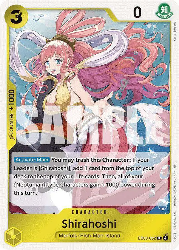 One Piece Trading Card Game Extra Booster Heroines Edition Single Card Rare Shirahoshi EB03-052 - ToyWiz One Piece Trading Card Game Extra Booster Heroines Edition Single Card Rare Shirahoshi EB03-052 - ToyWiz