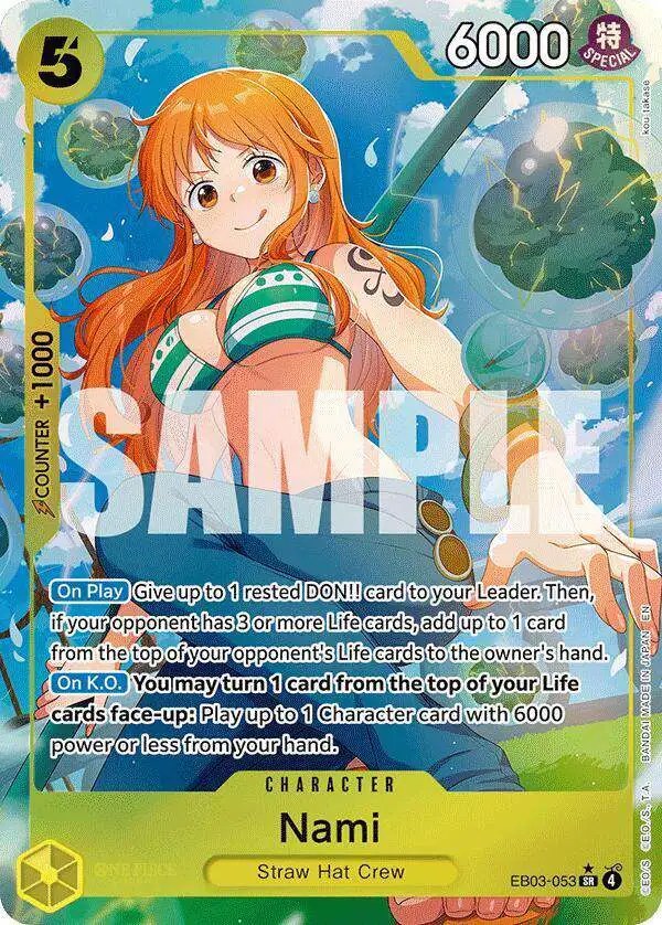 One Piece Trading Card Game Extra Booster Heroines Edition Single Card  Super Rare Nami EB03-053 Alternate Art - ToyWiz