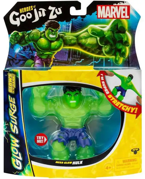 Heroes of Goo Jit Zu Marvel Glow Surge Hulk Action Figure [Glows in the Dark, Mega Glow]