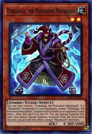 YuGiOh Hidden Summoners Super Rare Tsukahagi, the Poisonous Mayakashi HISU-EN028