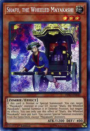YuGiOh Hidden Summoners Secret Rare Shafu, the Wheeled Mayakashi HISU-EN030