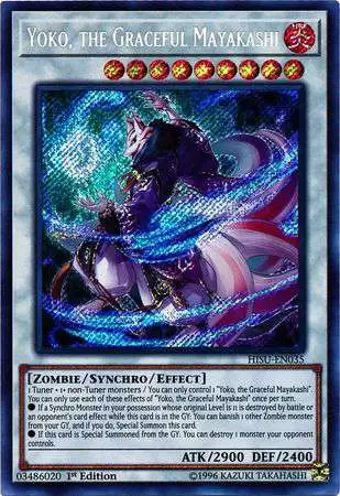 YuGiOh Hidden Summoners Secret Rare Yoko, the Graceful Mayakashi HISU-EN035