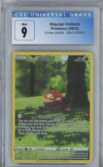 Pokemon Crown Zenith Hisuian Voltorb Graded Card GG01 [CGC 9]