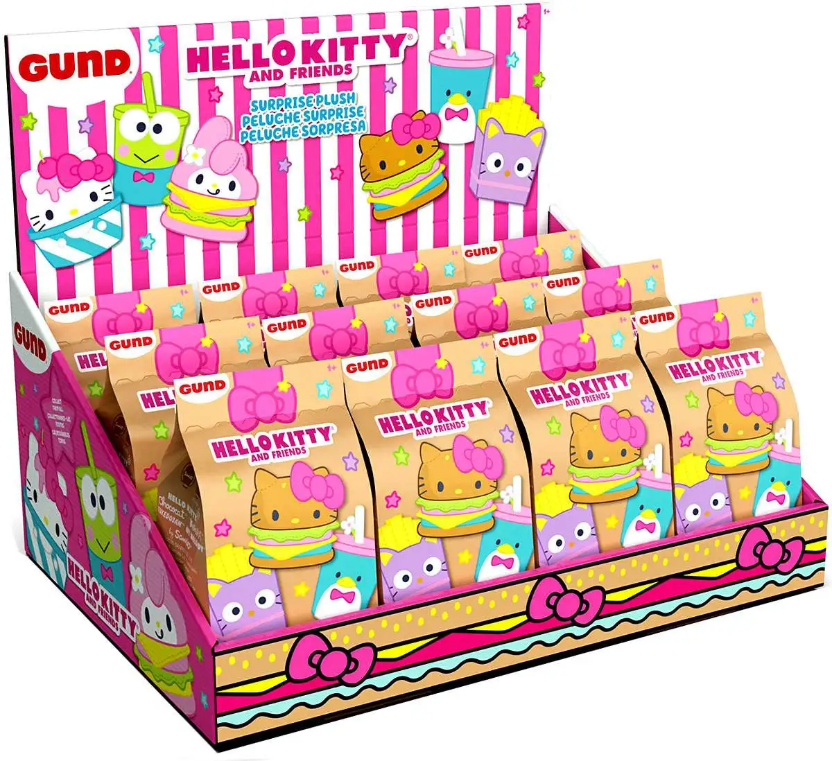 Sanrio Hello Kitty & Friends Plush Keychain Fast Food 4-Inch Mystery Box [12 Packs]