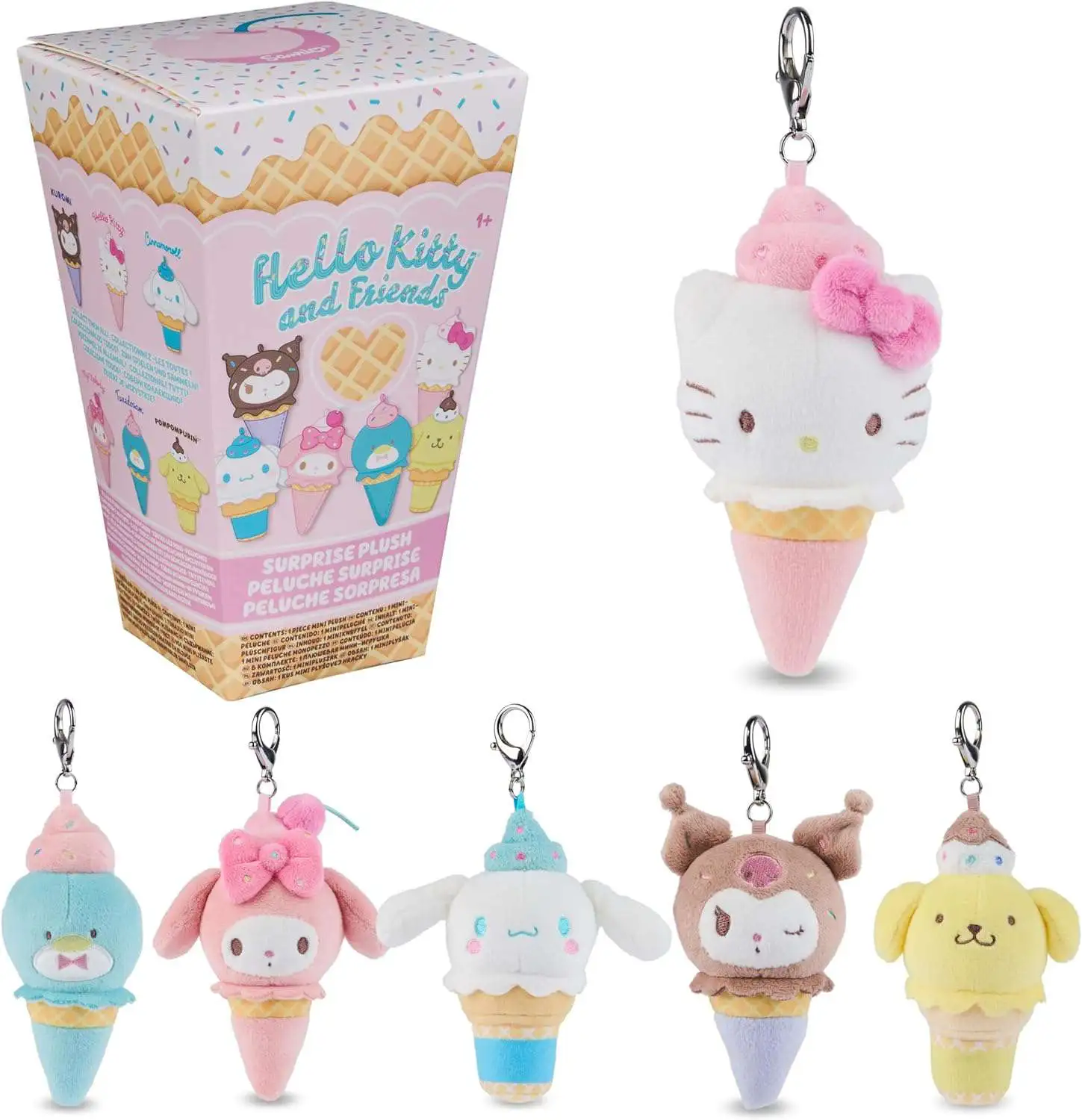 Sanrio Hello Kitty Friends Plush Keychain Ice Cream Surprise